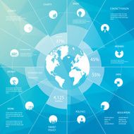 Infographics template with world map Simple icons for statistics Presentation