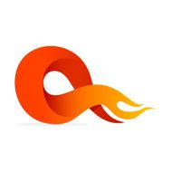 Letter A fire volume logo