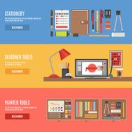 Painter And Designer Tools Banner Set N2