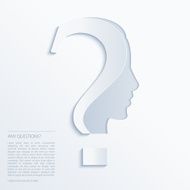 Question mark human head symbol Vector illustration