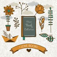 Vector set - I love books N2