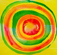 watercolours - circles on textured paper abstract background d N4