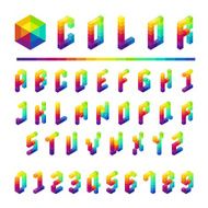 Alphabet font type colorful box style Vector illustration