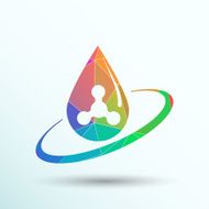 chemical icons icon drop water element formula symbol atom gene N14