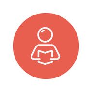Man reading book thin line icon N4