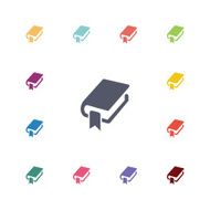 book bookmark flat icons set