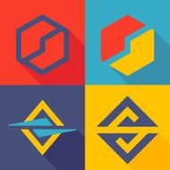 S letter line logo set N4