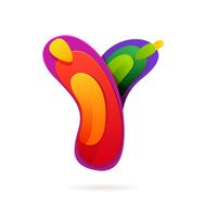 Y letter volume colorful logo with splash N2