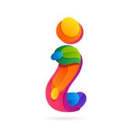 I letter volume colorful logo with splash N2