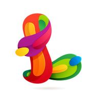 L letter volume colorful logo with splash N2