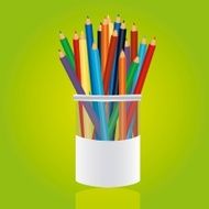 Colored pencils in pencil holders