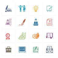 School &amp; Education Icons Set 4 - Colored Series