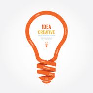 vector light bulb ribbon paper design creative line style N2
