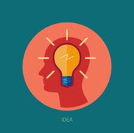 Idea generation adn brain storming flat icon