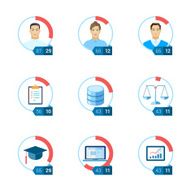 Office infographic flat icon set