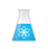 Chemical test tube with atom icon