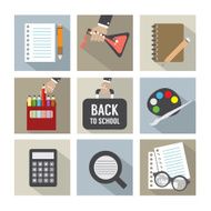 Set of modern flat design Education icons N2