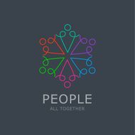 Social Network Team Partners Friends logo design vector template