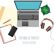 Flat mockups for design and infographics N8