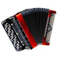 Classical bayan (accordion) isolated on white background