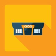 Flat modern design with shadow school building N2