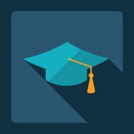 Flat modern design with shadow square academic cap N2