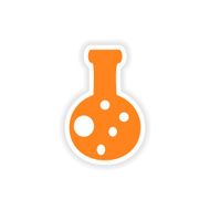 icon sticker realistic design on paper flask N5
