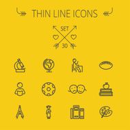 Education thin line icon set N10