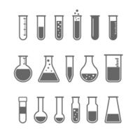 Chemical test tubes icons N11
