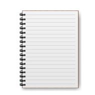 Blank realistic spiral notebook with shadow