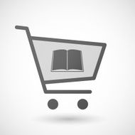 Shopping cart icon with a book