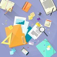 Workplace Desk Documents Papers Folder Office Stuff