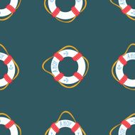Ahoy Lifebuoy summertime Funny Seamless vector pattern