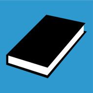Black and Blue Book icon symbol
