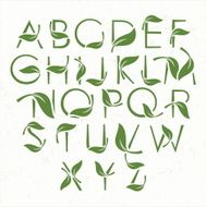 Vector green eco alphabet