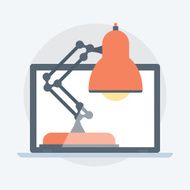 Table Lamp flat style colorful vector icon