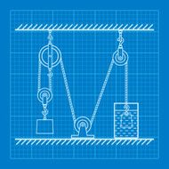 Loaded Movable Pulleys and rope blueprint