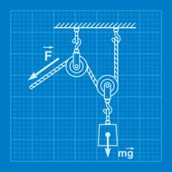Loaded Movable Pulleys and rope blueprint N2