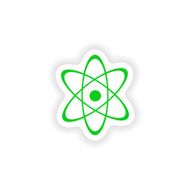 icon sticker realistic design on paper atom