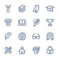 Education line icons N4