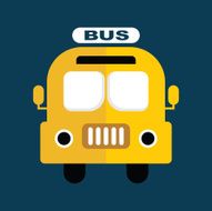 Flat School Bus Vector Icon