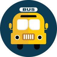 Flat School Bus Vector Icon N2
