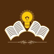 Book icons background with bulb stock vector