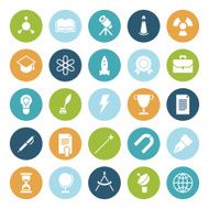 Flat design icons for education and science N3