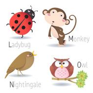 Alphabet with animals from L to O N2