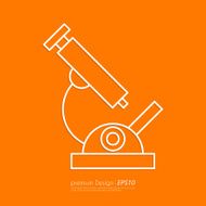 Stock Vector Linear icon microscope Flat design