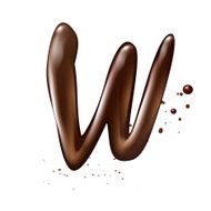 3d liquid chocolate letter W
