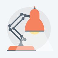 Table Lamp flat style colorful vector icon N2