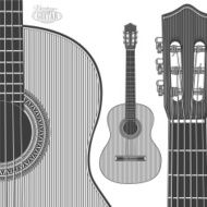 Acoustic Guitar in engraving style