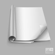 White blank open magazine book paper template vector illustration N2